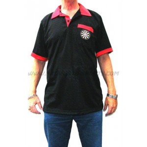 Polo Shirt - Zwart-Rood - XL