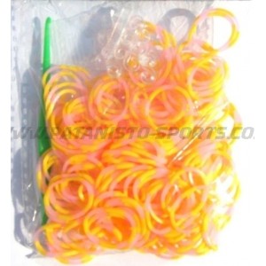 Two Tone Loombands Geel-Roze 200 Stuks