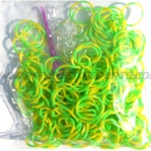 Two Tone Loombands Geel-Groen 200 Stuks